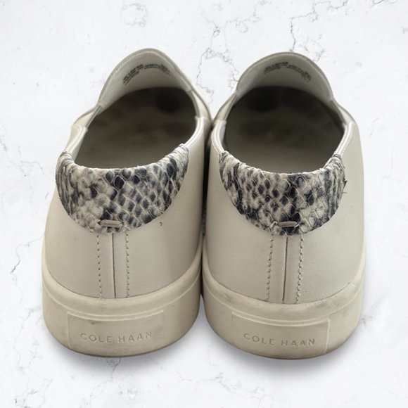 Cole Haan Women’s GrandPro Spectator Ivory Leather Slip-On Sneaker Size 5B Used - Picture 4 of 12